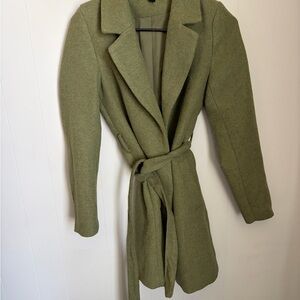 H&M Olive Green Belted Trench Coat